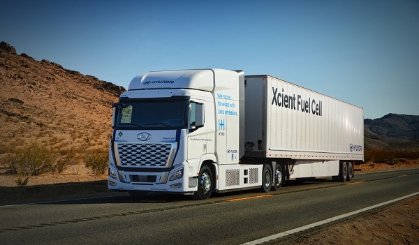 هيونداي موتور تضع شاحنات XCIENT الكهربائية في تشغيل الأسطول التجاري في كاليفورنيا